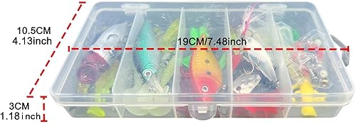 Miniatura 6 de Señuelos de pesca de agua superior, kit de señuelos de pesca para agua dulce, señuelos de plástico suave, accesorios de pesca, cajas de aparejos,