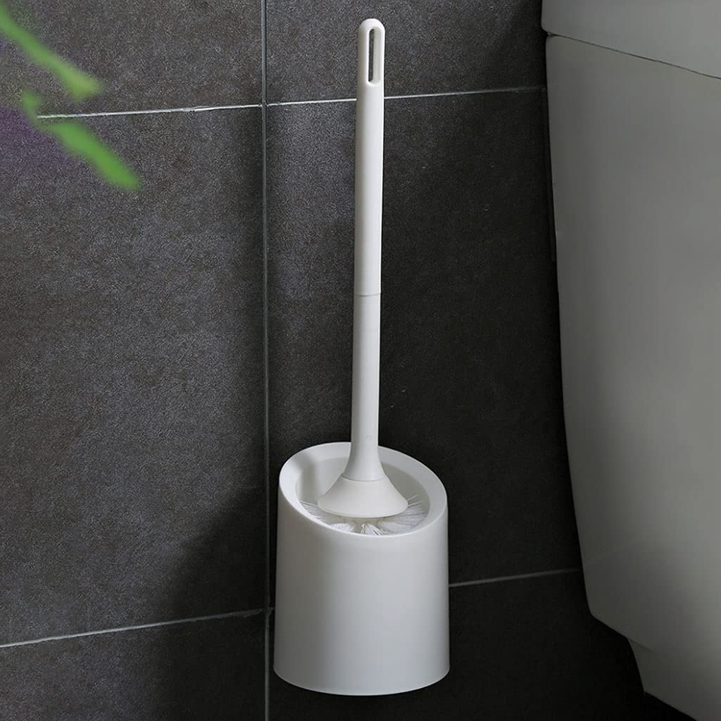 Juego de cepillo limpiador de inodoro y soporte, kit de limpieza suave, soporte de cepillo de inodoro montado en la pared para cepillo de baño (A) (A)