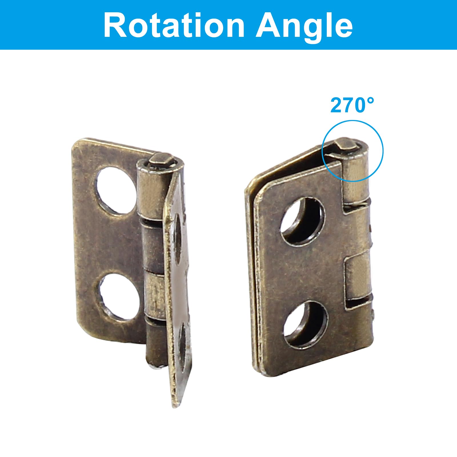 Antique Bronze Mini Hinges - 24 Pack for DIY -2