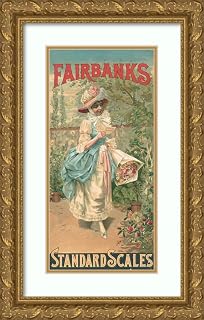 ArtDirect Anonymous 14x24 Gold Ornate Framed and Double Matted Museum Art Print Titled: Fairbanks Standard Scales, Standard of the World (1886)