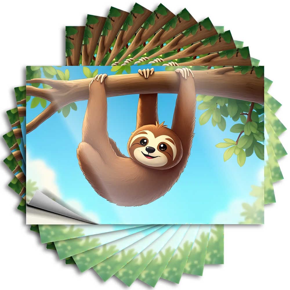 Abipuir - 10 Pcs Sloth in Jungle Car Stickers - Sarcastic Signs, Cave Man Bar (6 x 9 cm)