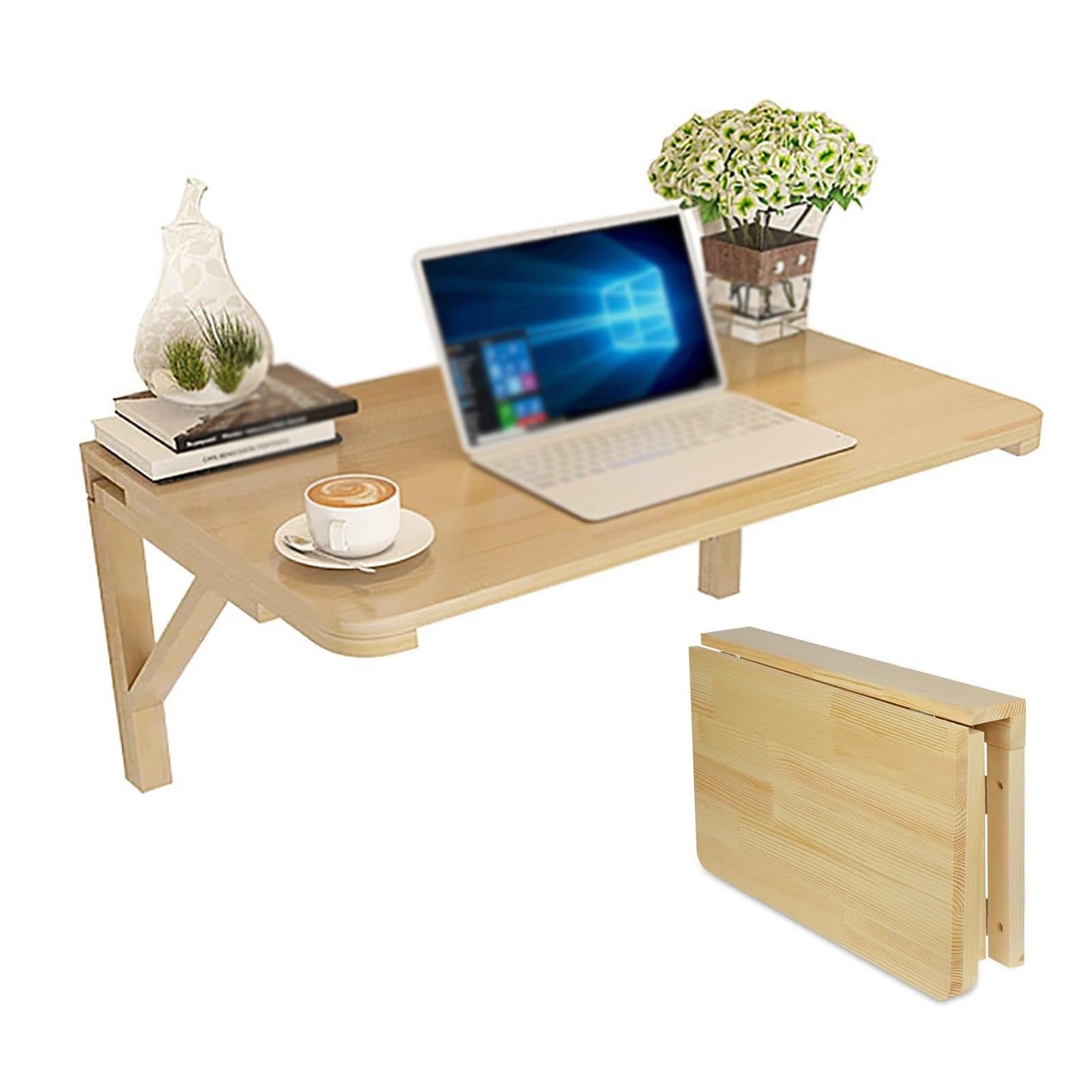 Bureau pliable à fixation murale idéal pour le télétravail à la maison