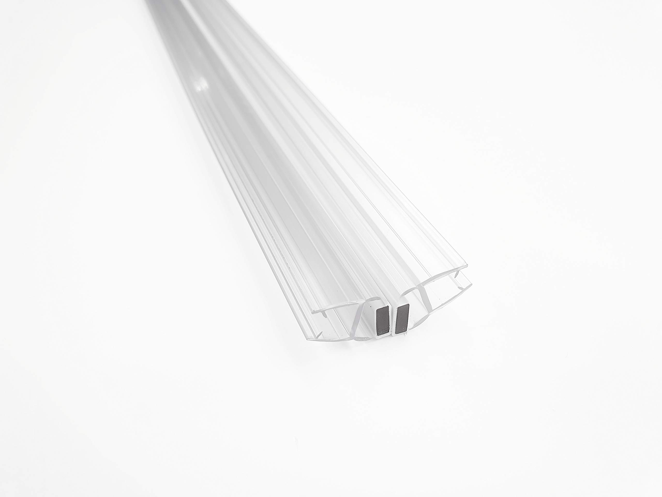 KRISTHAL Universal Magnetdichtung für 135° und 180°, Dichtungspaar mit Magnetstreifen für Duschglastür, Duschdichtung für 6 und 8 mm Glas, Dichtleiste mit 200 cm Länge, Art.Nr. 008CW (8 mm Glas)