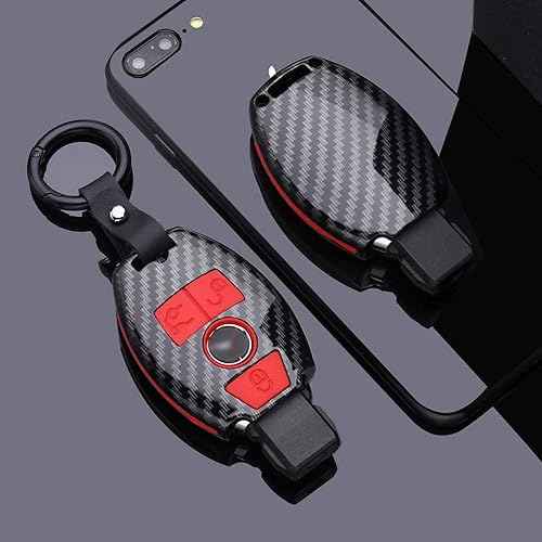 Miniatura 7 de SANRILY 1 funda para llavero Mercedes-Benz C E S M G CLS CLK ClS ClK Class sin llave, protección completa ABS y funda de silicona suave, color azul