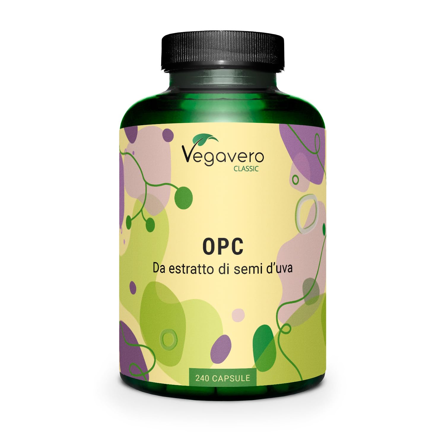 Integratore OPC | 15.000 mg (30:1) di estratto di semi d’uva | 240 capsule: 8 Mesi di Fornitura | OPC Puro da Uva Francese | Antiossidante Naturale | Senza Additivi | Vegavero®