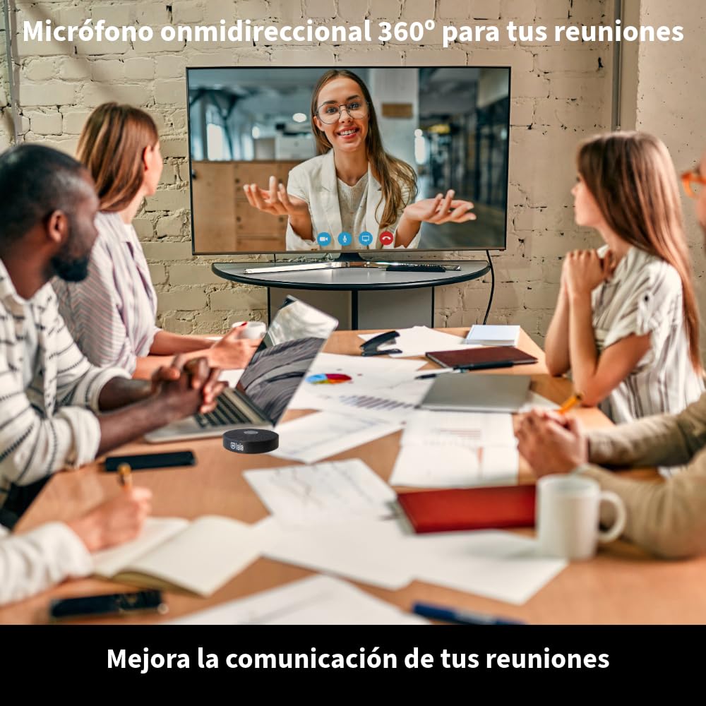 Laia - Micrófono Profesional USB Plug & Play, Fabricante español, captación de Audio 360º, Ideal para videoconferencias y creación de Video, fácil conexión USB y Sonido Superior