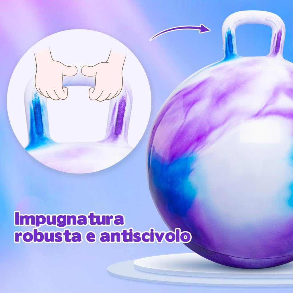U&C Planet Balones Saltadores 55 cm Pelota de Salto para Niños 7-12 Pelota de Saltar Hinchable con Bomba Apto para Uso en Interiores y Exteriores Regalo Ideal - 2