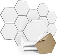 Vista 1 de Paquete de 12 paneles acústicos autoadhesivos, 12 x 10 x 0.4 pulgadas, acolchado de alta densidad a prueba de sonido, aislamiento hexagonal a prueba