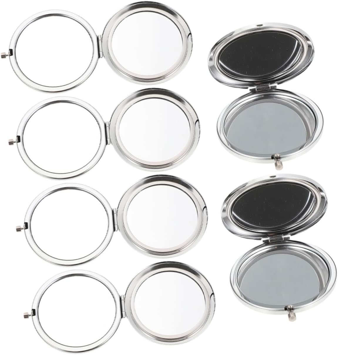6pcs Rhinestone Compact Makeup Mirror Magnification Dual-Sided Purse Mirror for -ups Portable Design for Travel and Daily Use