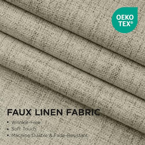 Image of Joydeco 100% Blackout Curtains 96 Inches Long 2 Panels Set, Linen 95 Inch Blackout Curtains 2 Panels, Room Darkening Textured Curtains for Bedroom Living Room Window (42x95 inch,Linen)