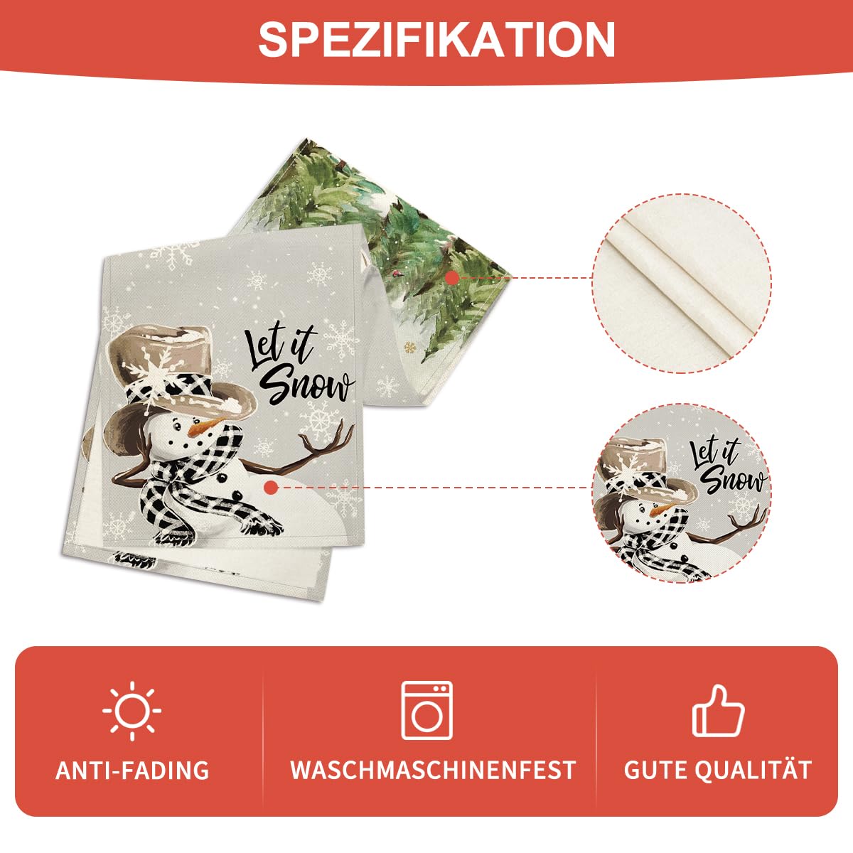 Artoid Mode Camino De Mesa Navideño Muñeco De Nieve Rosa, Decoración De