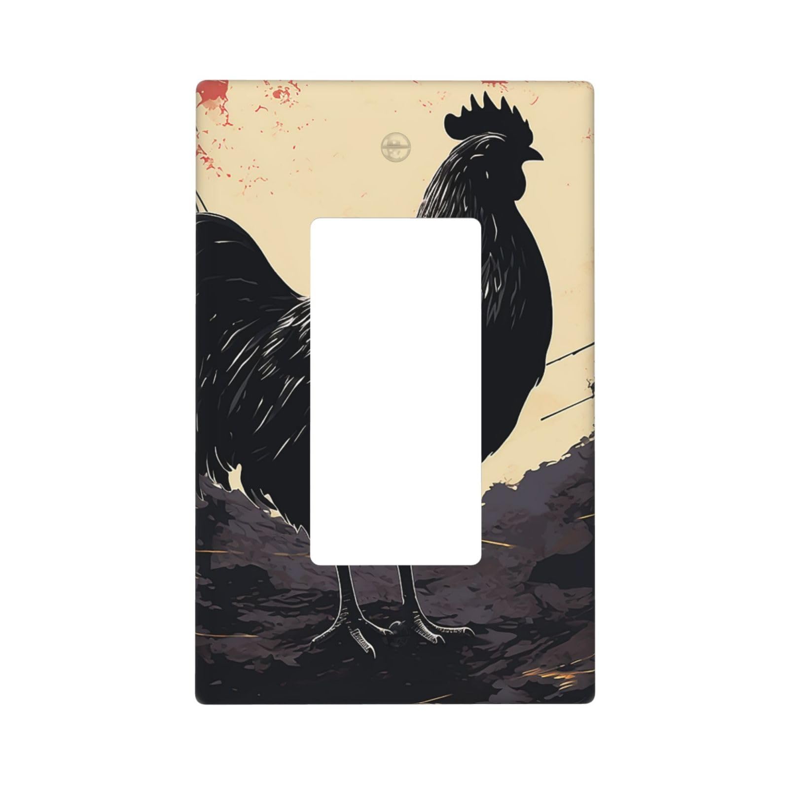 Farmhouse Chicken Wall Plate Cover 1 Gang Light Switch Cover Decorative Single Duplex Wall Plates Standard Size Decorator Blank Electrical Switch Plate Cover for Electrical Outlets