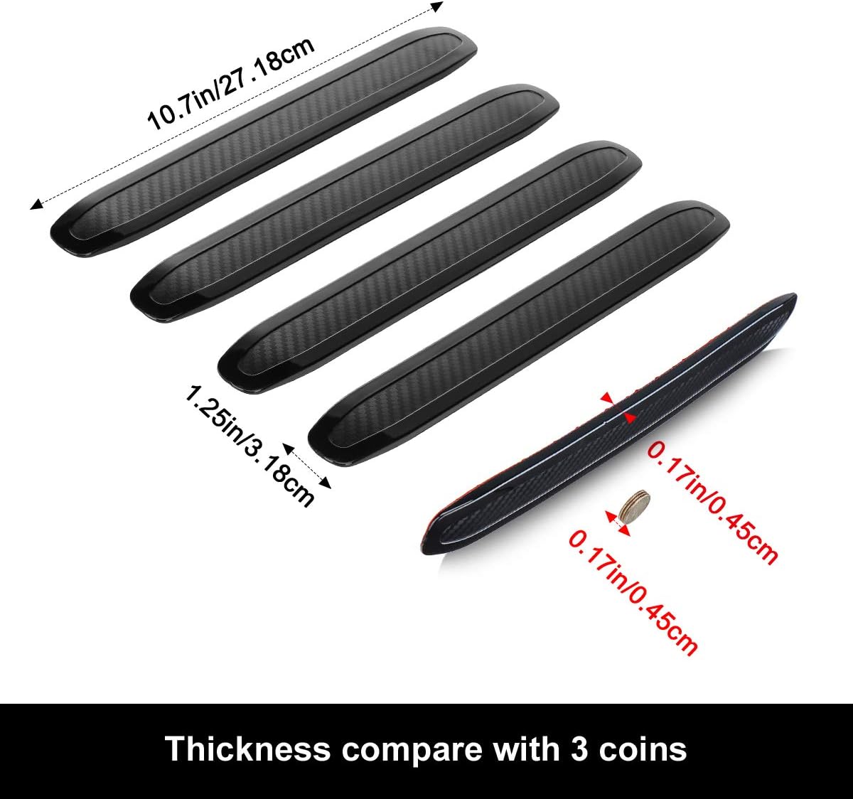 JoyTutus Rubber Strips for Car Bumpers Side for Car Pickup Truck Uiversal SUV Anti-Scratch Rear Car Bumper Protector Back (4 Packs)