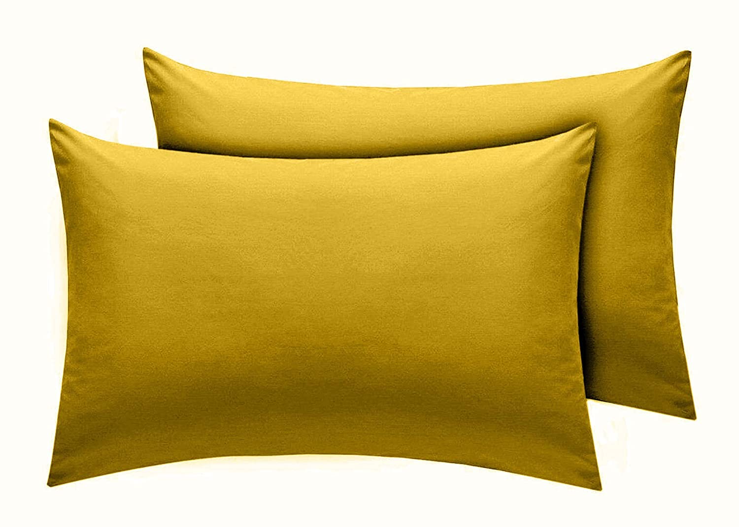 Dtex Homes Mustard Divine Textiles Pair Of House Wife Pillow Cases