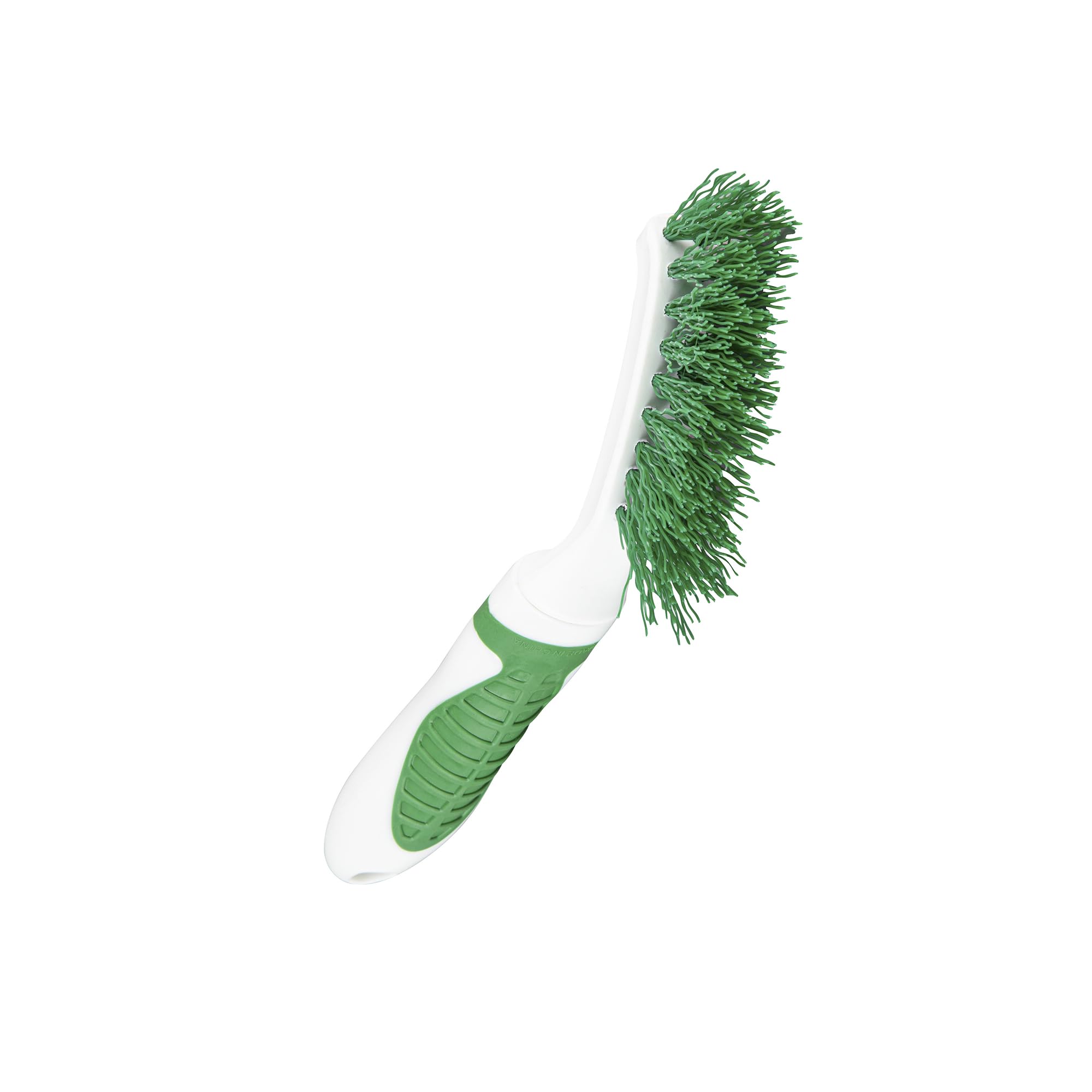 Restaurantware Spazzola per fughe, confezione da 9 pezzi, setole rigide, manico ergonomico, testa angolata, design stretto, strumento di pulizia in plastica verde e bianco