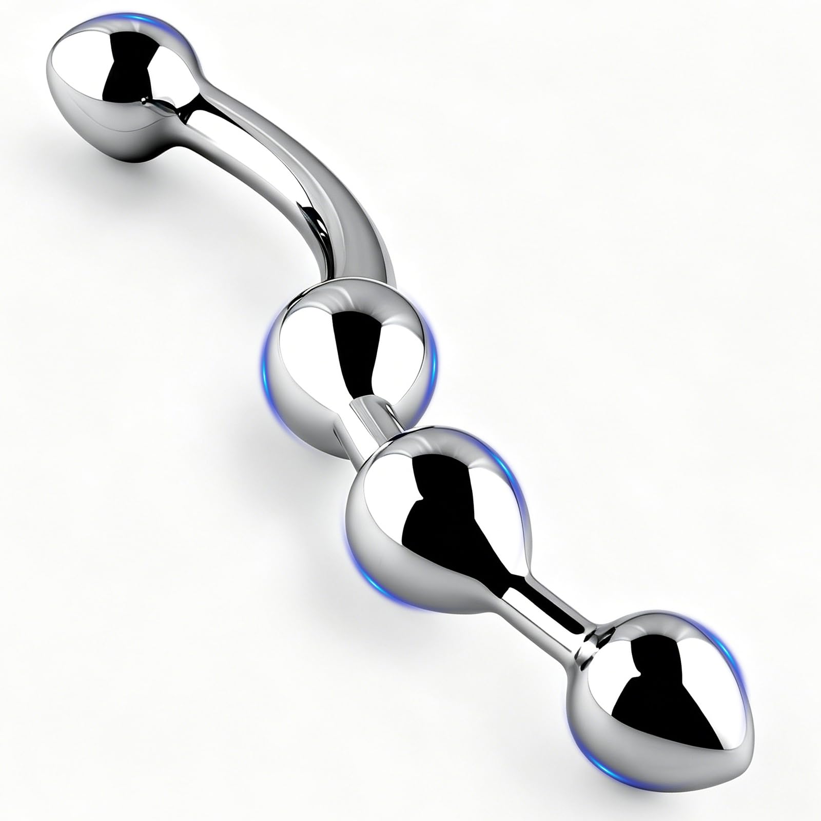 Doppio Dildo Anale Plug Metallo, Dildo Prostatico Doppio Dildo per Uomini e Donne Dildo Anale Plug Acciaio Giocattolo Sessuale Massaggio Prostatico Stimolazione Prostatica Uomini Doppio Dildo per Donn