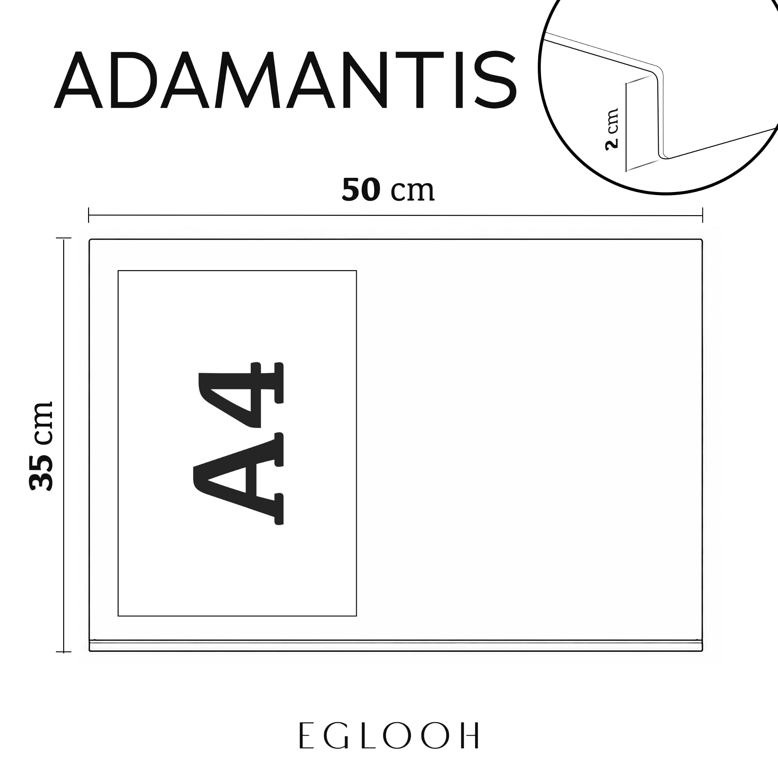 Eglooh – Adamantis – Sottomano Scrivania Pelle Vera con Proteggi Spigolo – Tappetino Scrivania XXL Elegante e Antiscivolo – Accessori Scrivania Ufficio Made in Italy