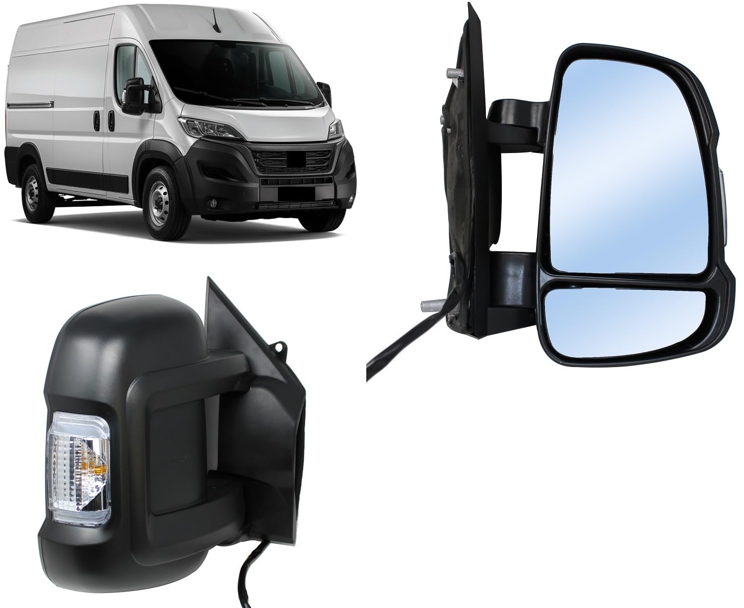 Specchietto Manuale Destro Ducato 2006/2024 Retrovisore DX Freccia Integrata Braccio Corto