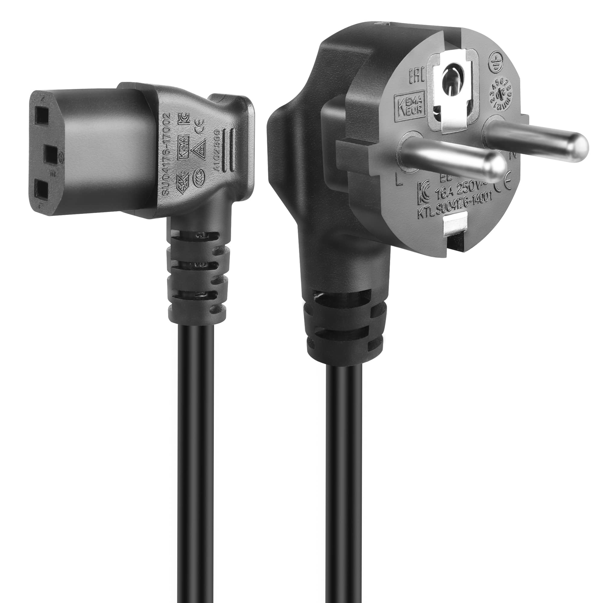 GELRHONR 1.5m Câble Froid 3 Broches, 90 Degrés CEE 7/7 Sur IEC C13 Cable Dalimentation Avec Contact De Protection Coude Sur La Prise Froid C13 Coude Up Angle C13 Fiche Technique Et Prix Au Maroc