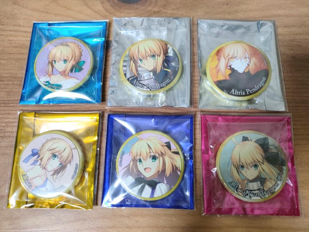 Amazon.co.jp: Fate FGO 霊基召喚缶バッジ アルトリア 6種セット 