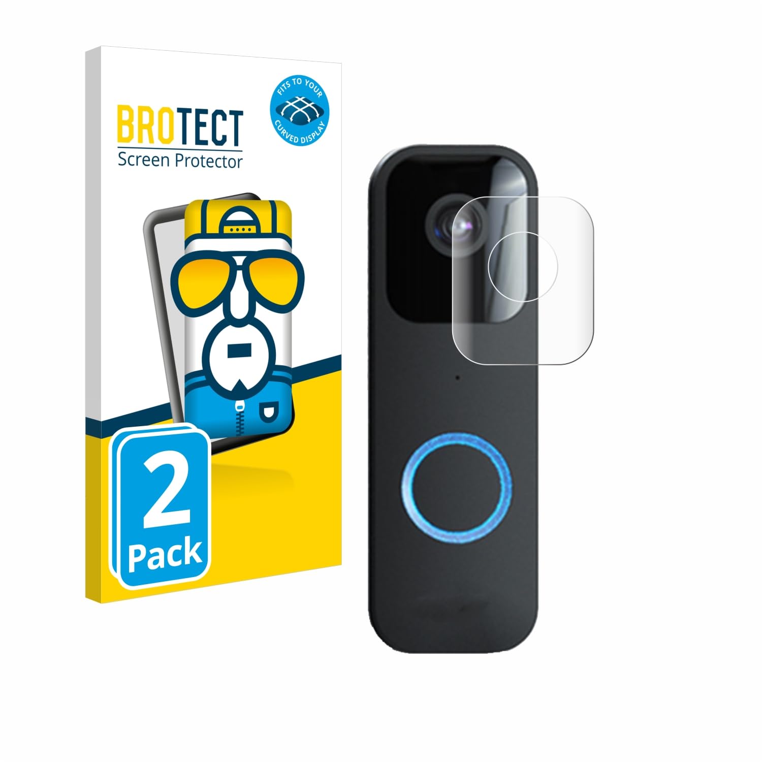 brotect Pellicola Copertura Completa per Blink Video Doorbell 2 Pezzi - Full-Cover 3D Curvo