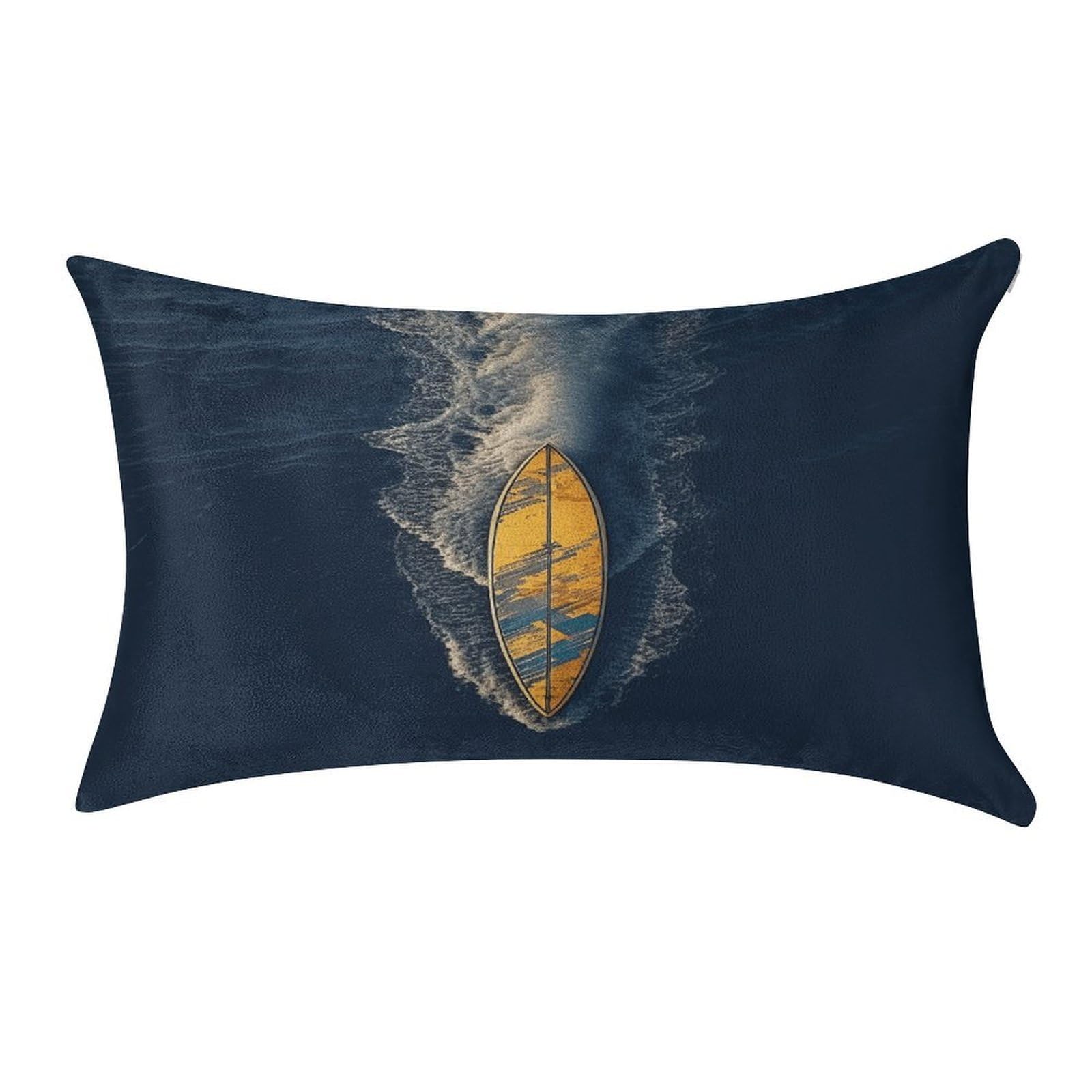 VstaDank Surfboard Throw Pillow Cover 12"×20" Ultra Soft Pillowcase Cozy Lumbar Pillow Shell Gold Velvet Exquisite Decorative Cushion Sham Protector for Couch Sofa Bedroom