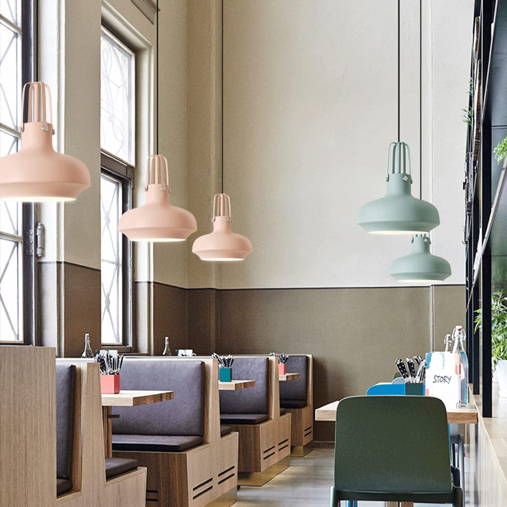 Creatieve Macaron E27 Aluminium Kap Draaibare Opknoping Lamp Nordic Stijl Kleur Hanglampen Verlichtingsarmaturen Indoor Decor Voor Woonkamer Restaurant Kledingwinkel