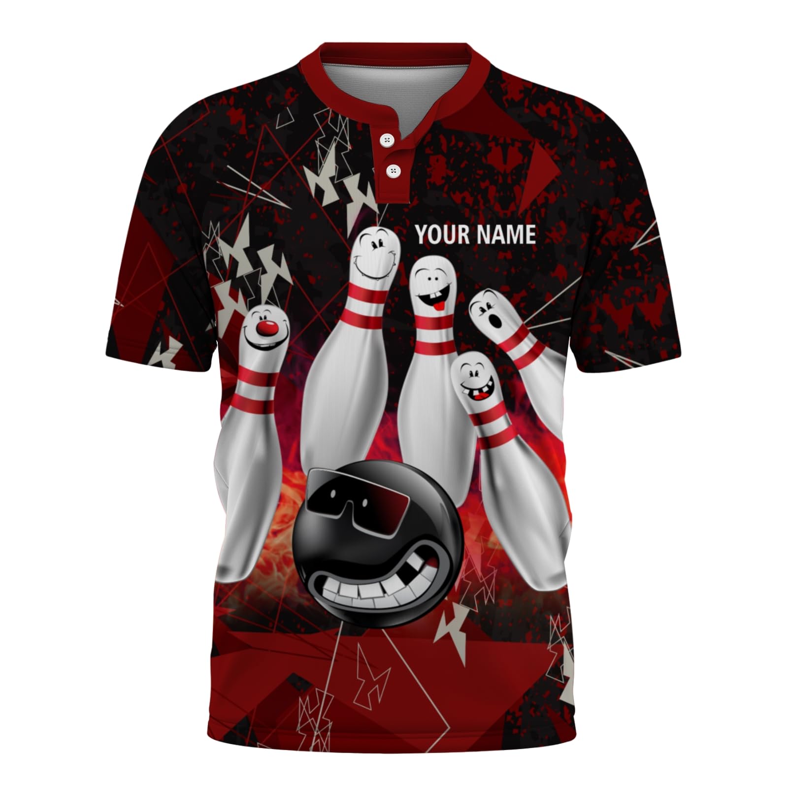 Personalized 3D Bowling Shirt Custom Bowling Jersey with Name Design Your Own Crew Neck Bowling Uniform for Men Women