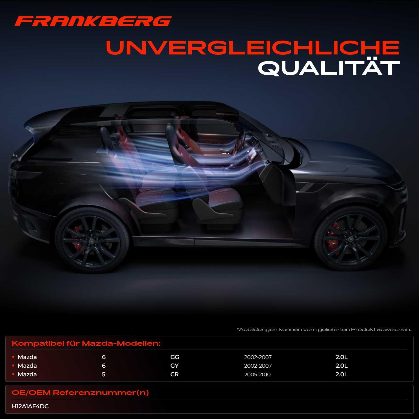 Frankberg 1x Mitnehmerscheibe + 1x Riemenscheibe + 1x Magnetspule H12 Diesel Kompatibel mit 5 CR19 6 Hatchback G.G 6 Station Wagon G.Y 6 Stufenheck Replace# H12A1AE4DC