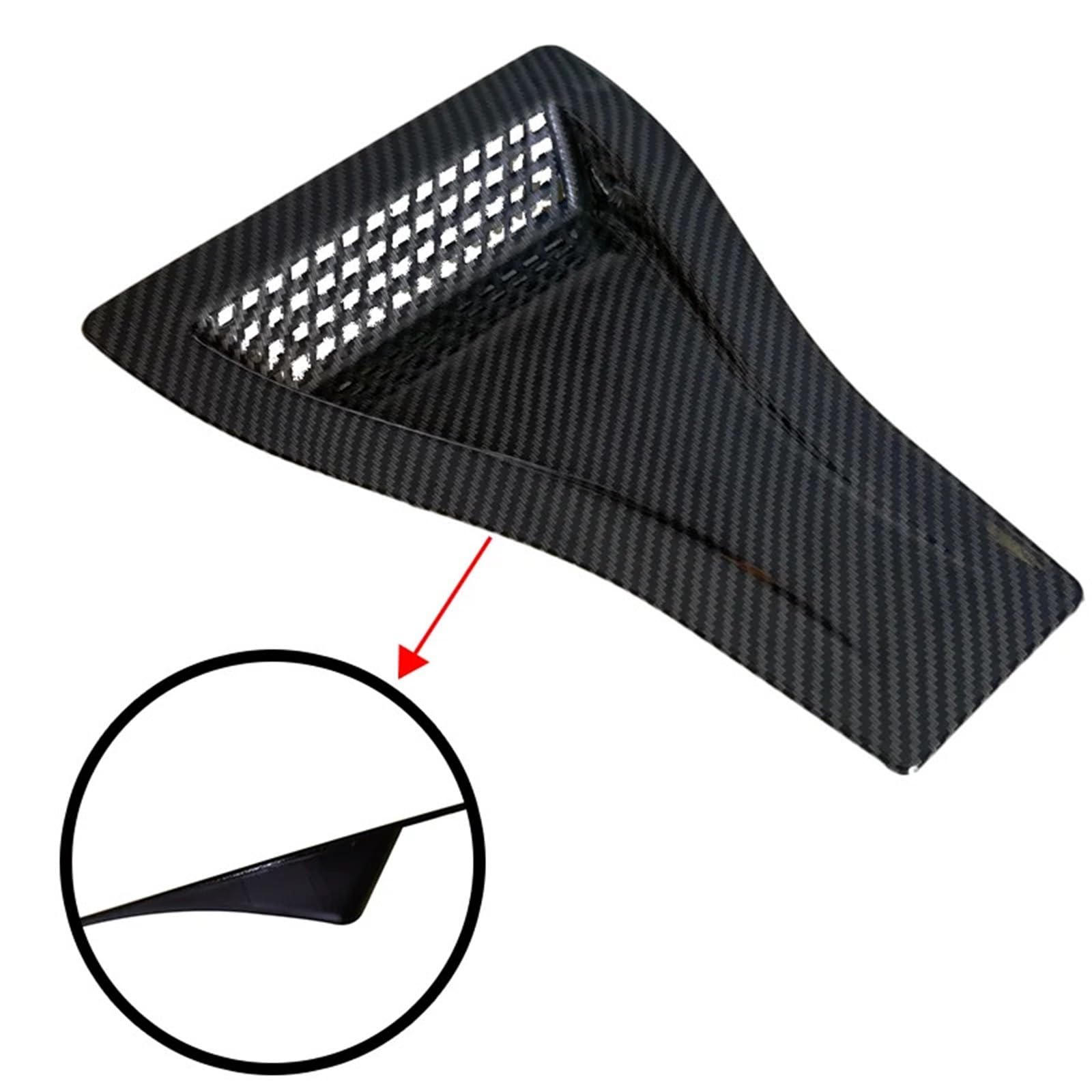 Uniwersalne otwory wentylacyjne maski silnika Kratka wlotu powietrza | Części zewnętrzne samochodu Przedni otwór wentylacyjny(2pcs-Carbon Look)