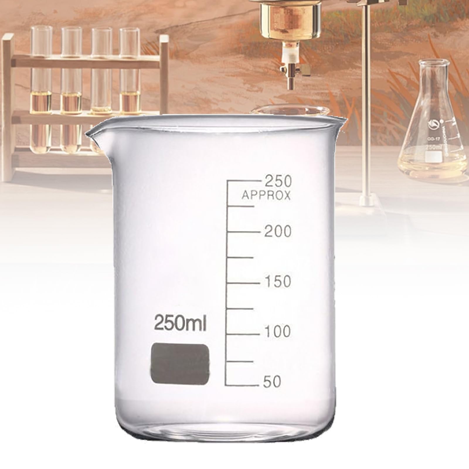 Brocca Graduata in Vetro, becher graduato in Vetro borosilicato, Resistente agli acidi e agli alcali, Materiale Addensato, Posizionamento Stabile, misurino in Vetro da Laboratorio (2000 ml)
