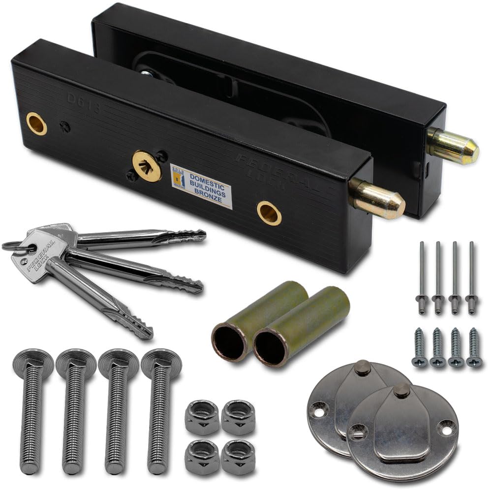 Federal Locks Uk Black Federal Lock Enfield Garage Door Lock Bolts - Sold Secure Approved - 10 Year Guarantee