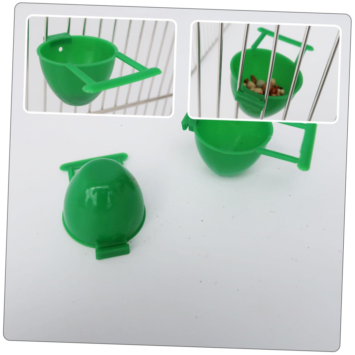 POPETPOP 40piezas Comederos para Pájaros De Plástico Tazones De Alimentación para Jaulas Accesorios para Alimentación De Aves Fáciles De Instalar y Limpiar De Unidades