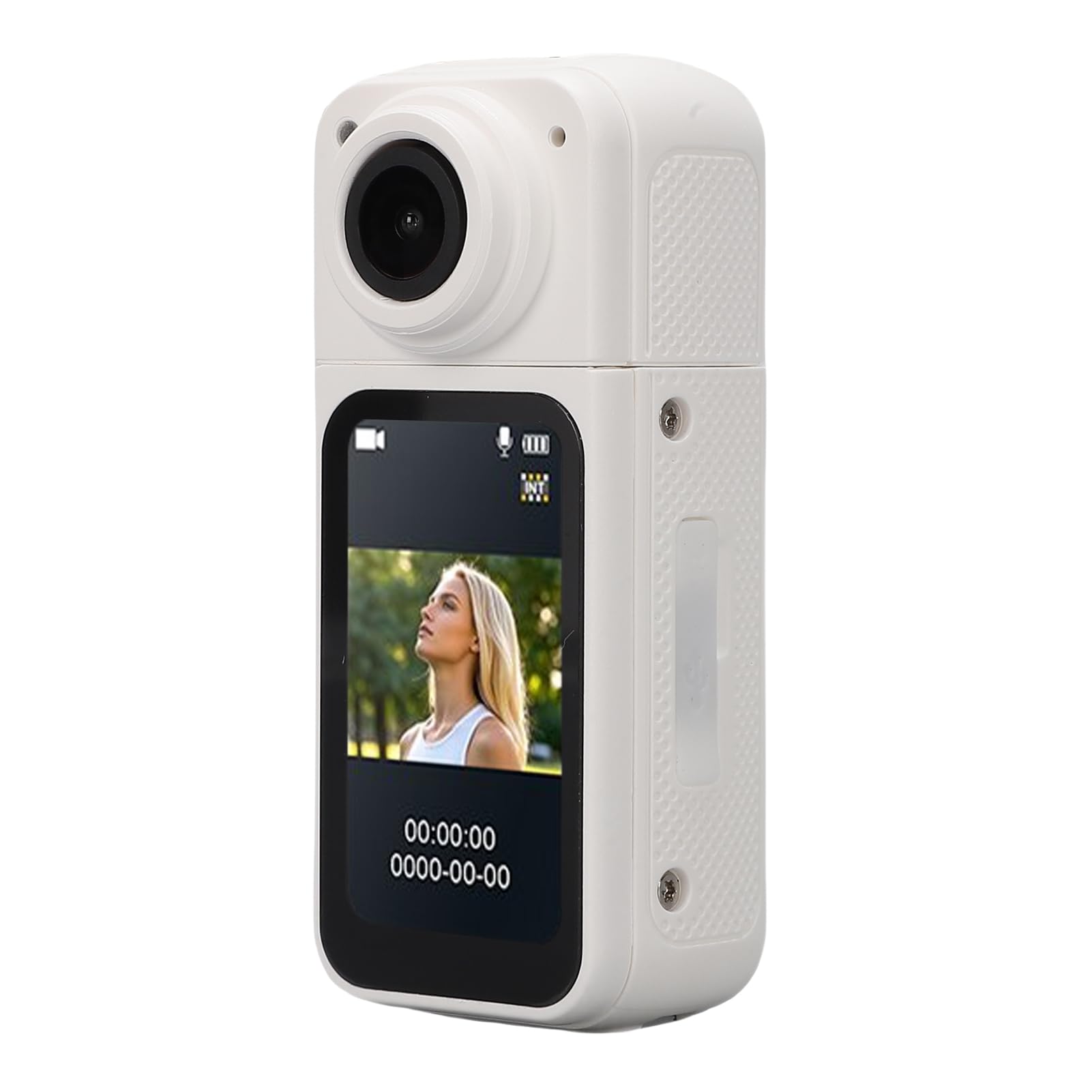 Wearable Mini Camera, 2.7K 12MP 170 Degree HandsFree POV Recording Angle Magnetic Body Worn Cam, for Work Travel Walking (White)-image-25