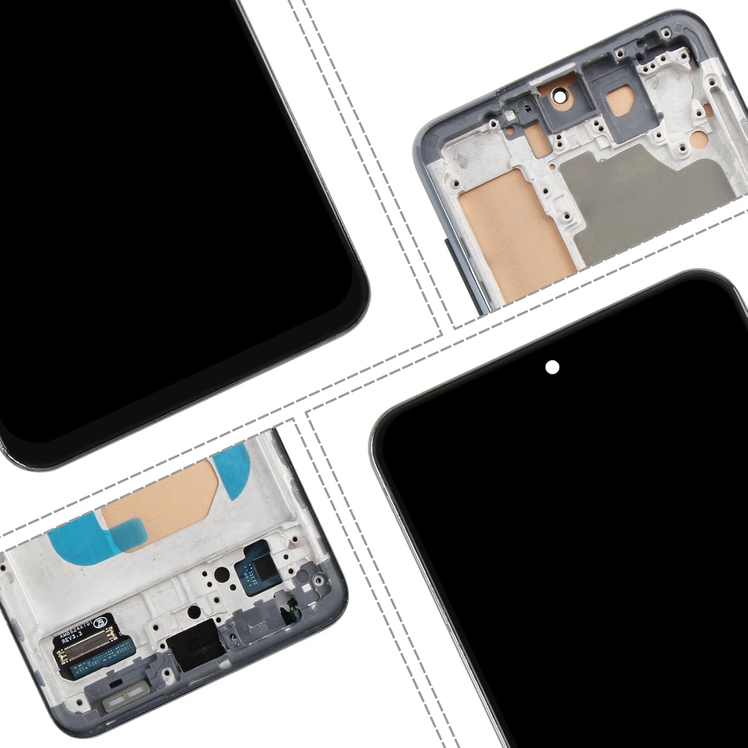 for Samsung Galaxy S21 Screen Replacement for Samsung S21 5G LCD Display G990 SM-G991 SM-G991B SM-G991U SM-G991W Screen Touch Digitizer Assembly with Frame(No Fingerprint Function,Incell)