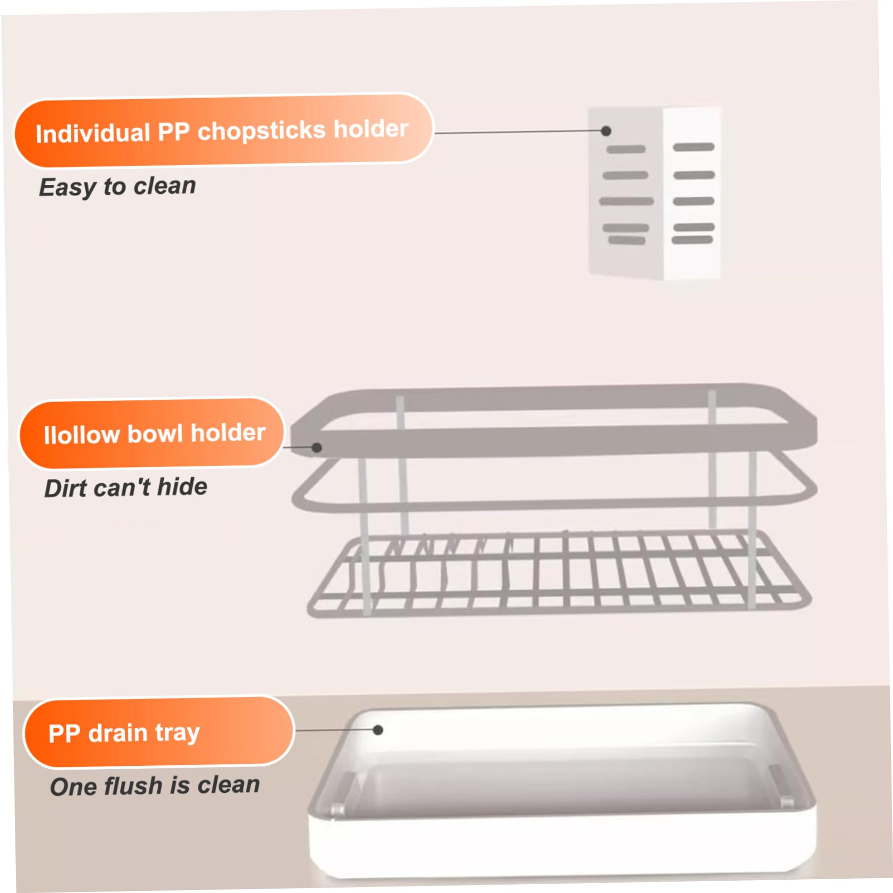 Estante de secado de acero al carbono que ahorra espacio con soporte para cubiertos, organizador de cocina ideal para uso eficiente en el hogar y restaurante, diseño duradero y elegante