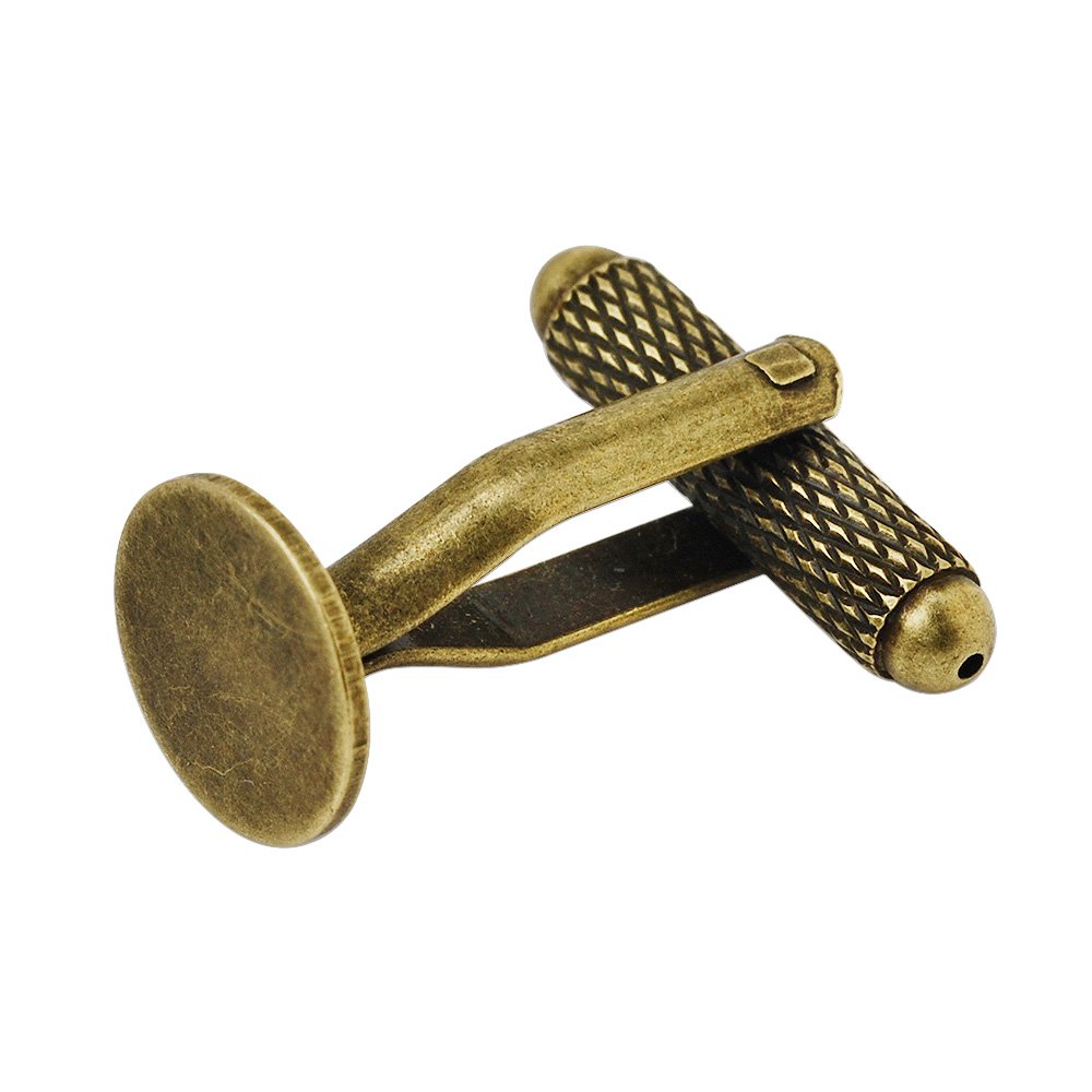 Rosebeading Antique Bronze 20Pcs 10Mm Flat Cufflink Blanks With A Pad,Round,Cuff Link Setting,