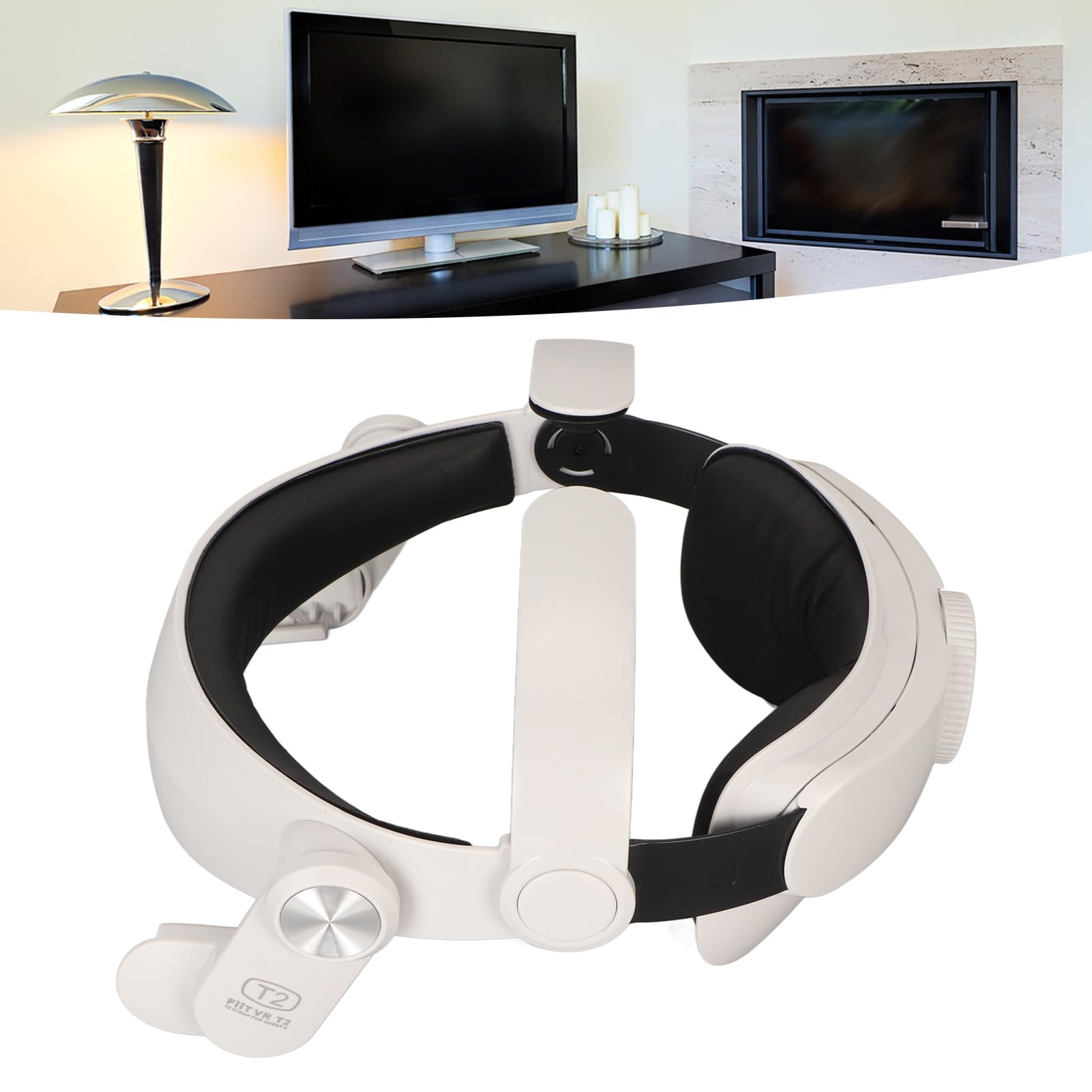 Sangle de tête de Casque pour 2, et Confortables Pilotes de 40 mm pour Un Son Riche, Une Immersion VR améliorée, Blanc