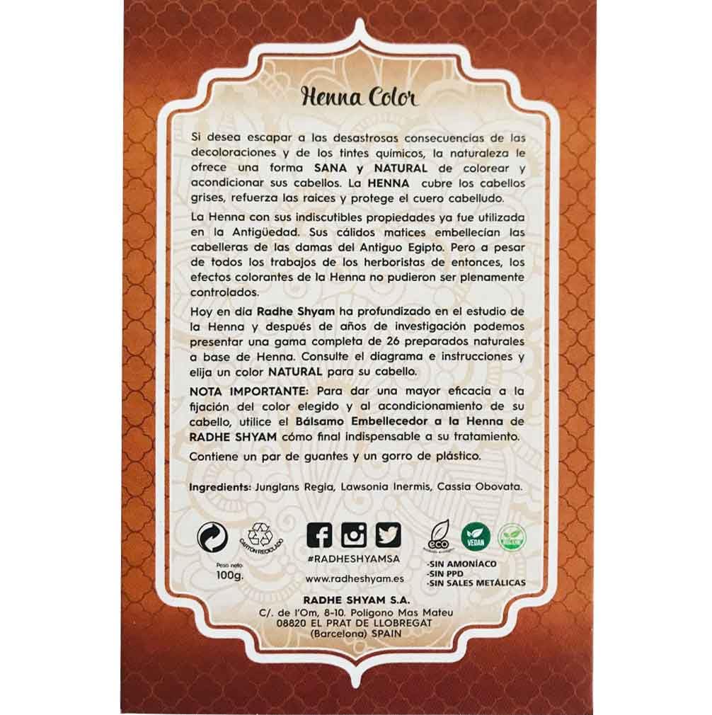 Pack 3x Henna Castaño Claro en Polvo 100g | Rhade Shyam | Coloración Capilar Vegetal | 100% Natural y Vegana | Sin Amoniaco ni PPD