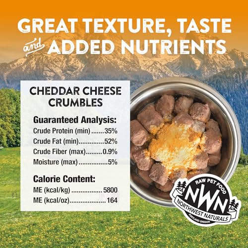 Image of Northwest Naturals Freeze-Dried Cheddar Cheese- Functional Topper - for Dogs and Cats - Healthy, Limited, Human Grade Ingredients, All Natural, Proudly Made in USA, 5 Oz (Pack of 1)
