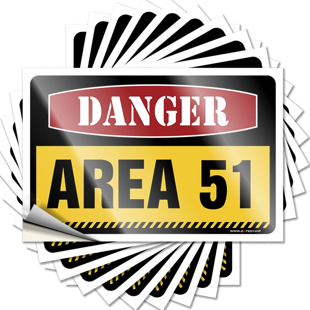 Monster Truck Funny Coffee Signs Magnetic Bumper Weatherproof | Warning Area 51 No Trespassing and Humorous Game Sign(8X12CM-10Pcs)