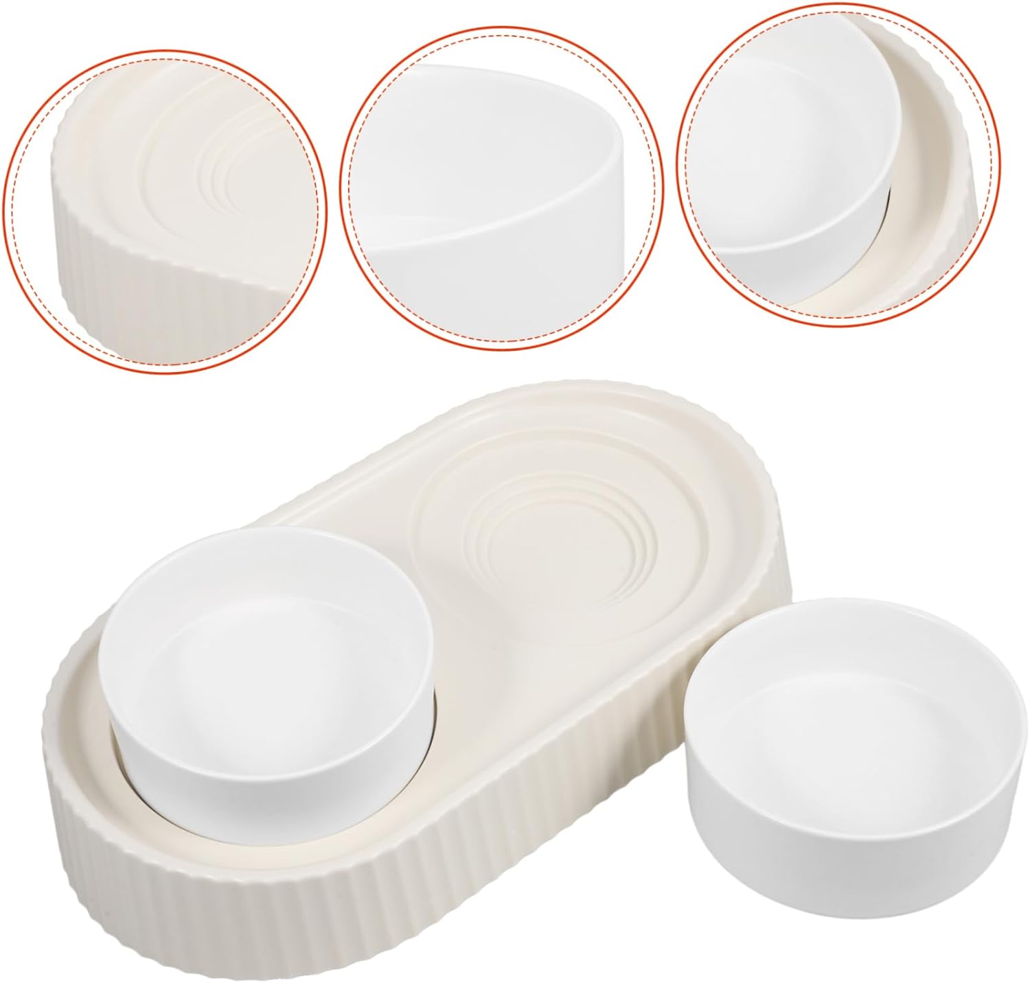 YARNOW 1set Elevated Cat Water and Food Bowls Pet Feeder -tip Design for Easy Eating for Dogs and Cats Stylish Roman