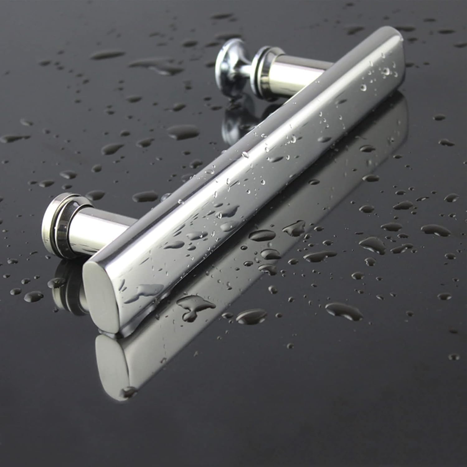 Glass Shower Pull Door Handles, Solid Stainless Steel Pull Push Door Handle,Modern Commercial Door Knobs Apply for Sliding Barn Door Shower Door Room Door Grip (Size : 225mm/145mm)