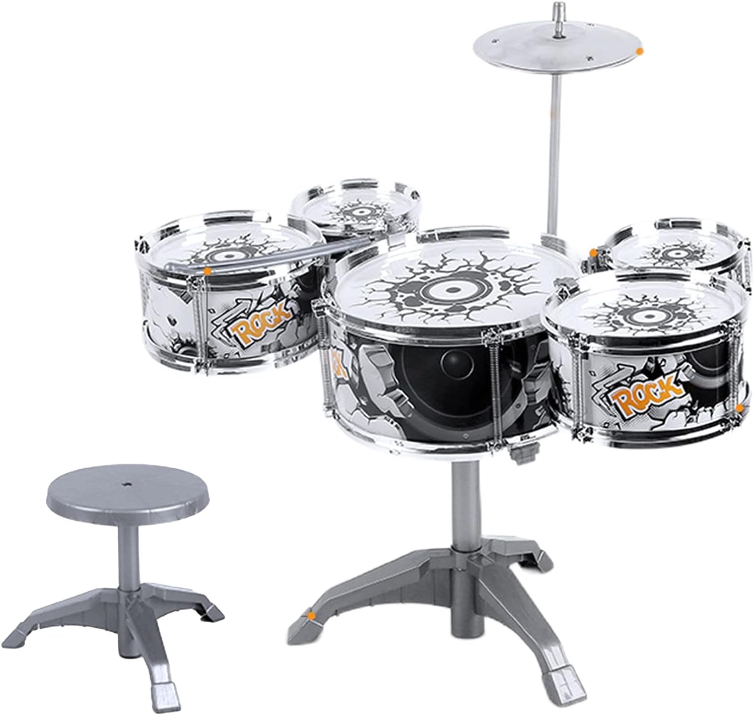 DoxiGlobal Kids Jazz Drum Set with Stool Educational