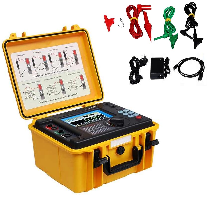 High Voltage Insulation Resistance Tester Intelligent H/V Insulation Resistance Meter with Insulation Resistance Range 0.5MΩ～2TΩ Short Circuit Current >5mA