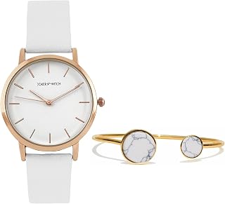 Joker & Witch Leather Women Cece Analog Watch Bracelet Stack, White Dial, White Band Price In India