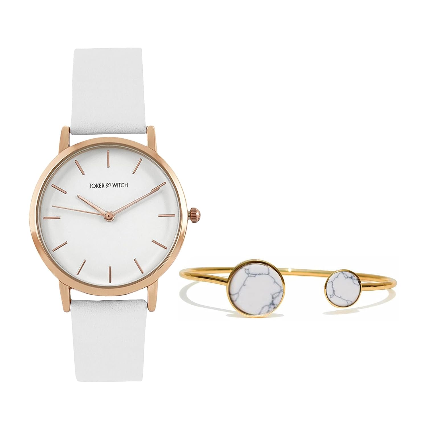 Joker & Witch Leather Women Cece Analog Watch Bracelet Stack, White Dial, White Band - Review, Price and Buying Guide
