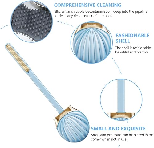 Miniatura 6 de Garneck Escobilla de inodoro con cáscara, limpiadores de inodoros, decoración de apartamentos, escobilla de inodoro, émbolo, cepillo de borde de