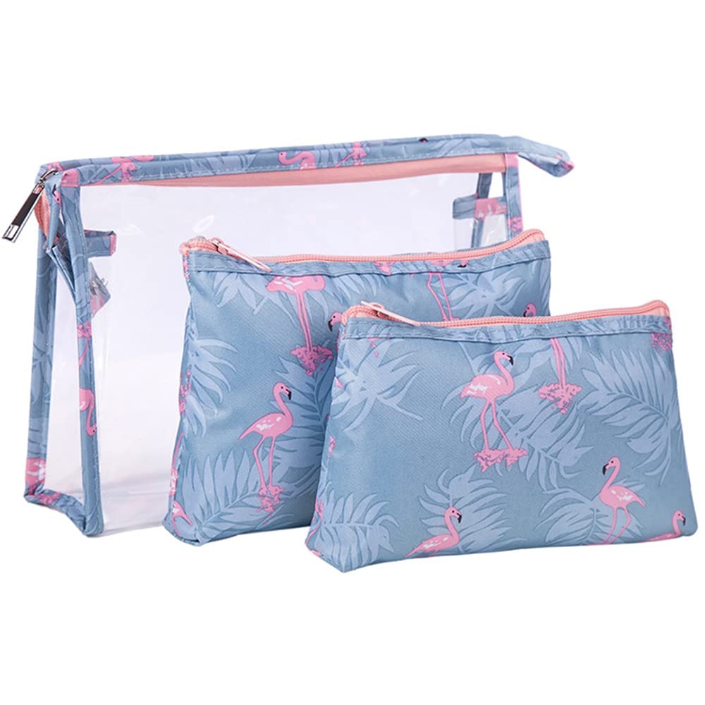 URbazaar 3Pcs Waterproof Makeup Bag Toiletry Storage Organizer for Women Girls, Make-up brush Case Beach Pool Spa Gym Bag