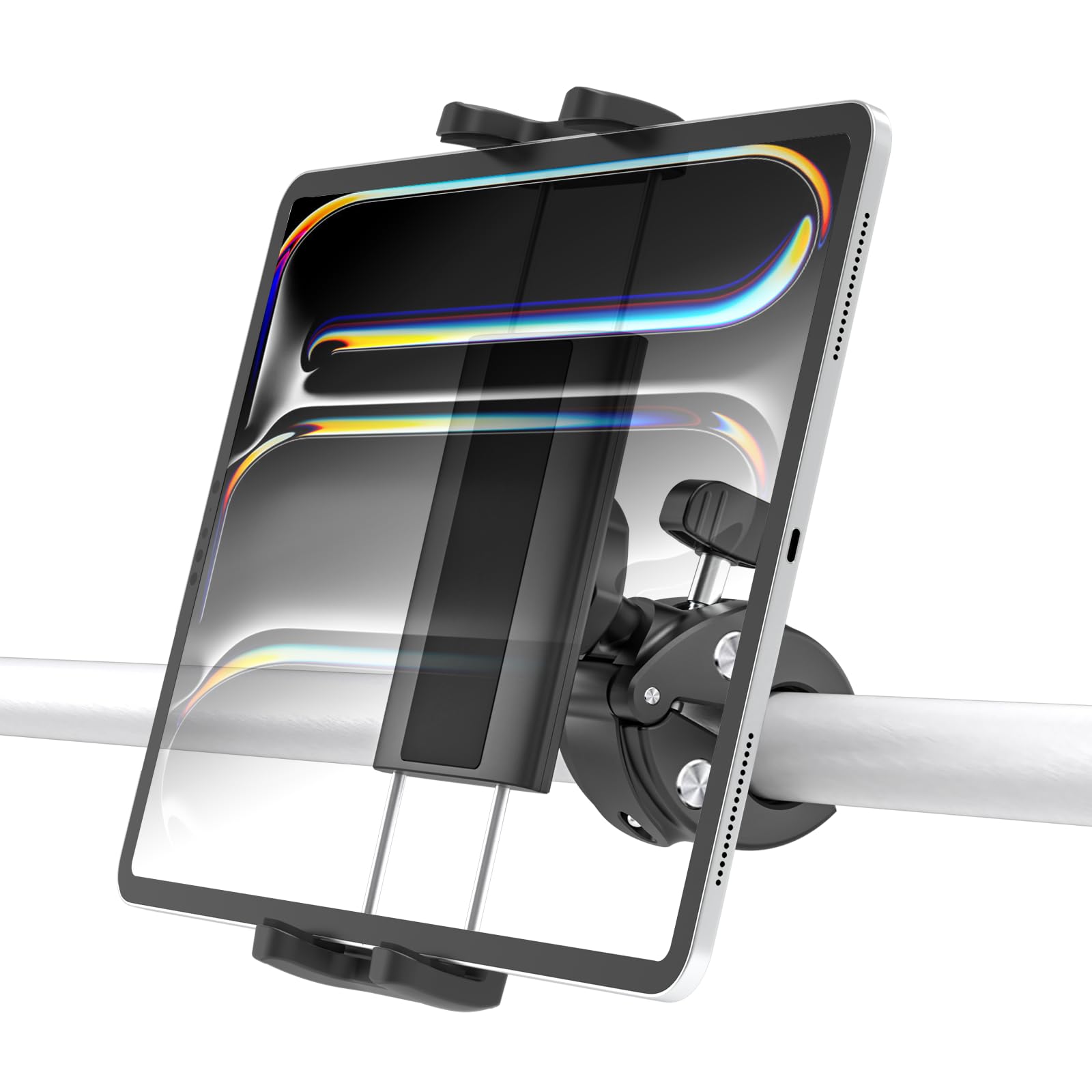 Supporto per tablet da manubrio, per scooter elettrico/mountain bike, passeggino/barca, supporto per tablet da 4 a 12,9 pollici, per cellulare e tablet, iPad Pro/Air/Mini, Galaxy, iPhone